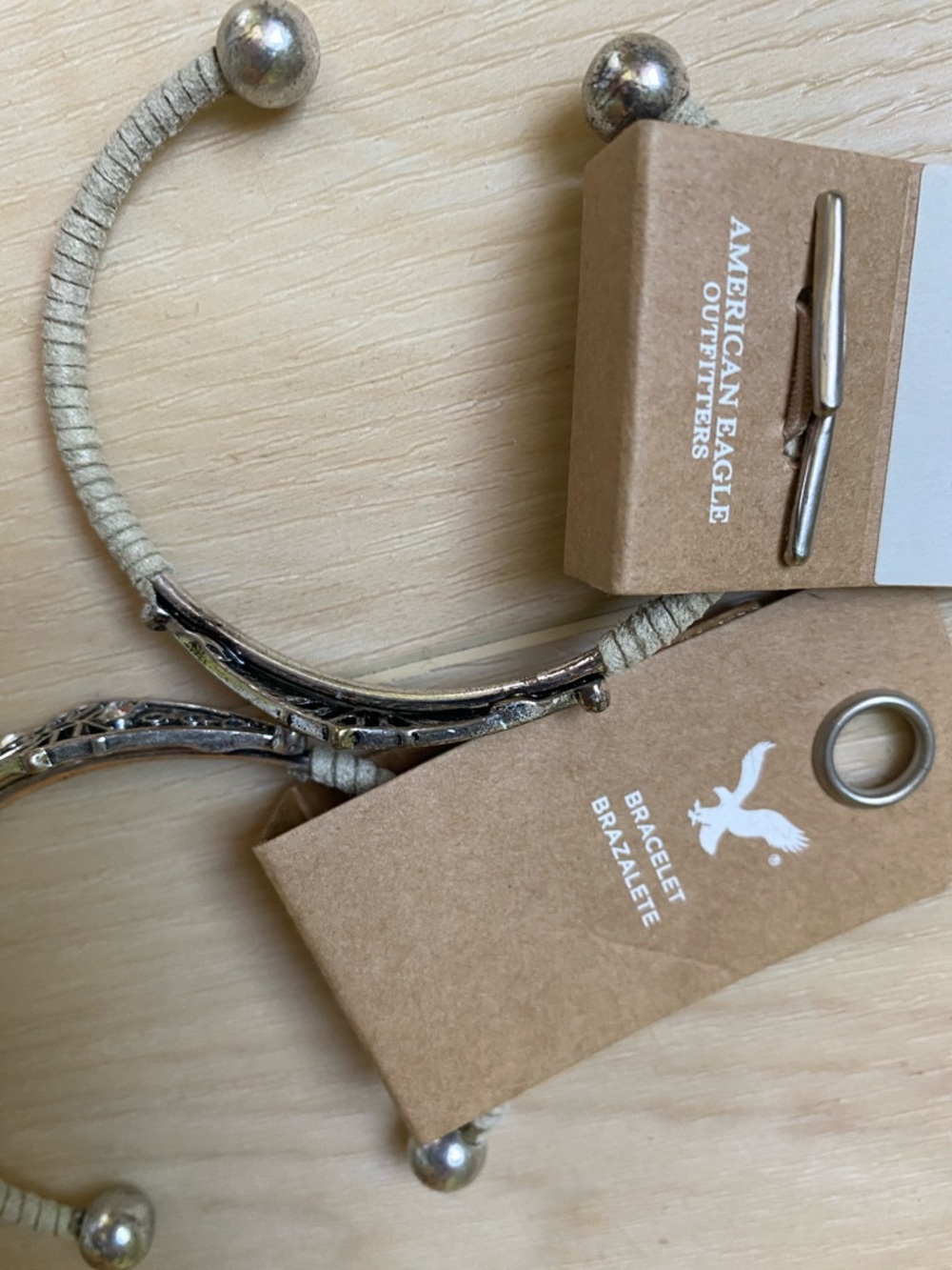American Eagle Outfitters Beige Rope Cuff Bracelet
